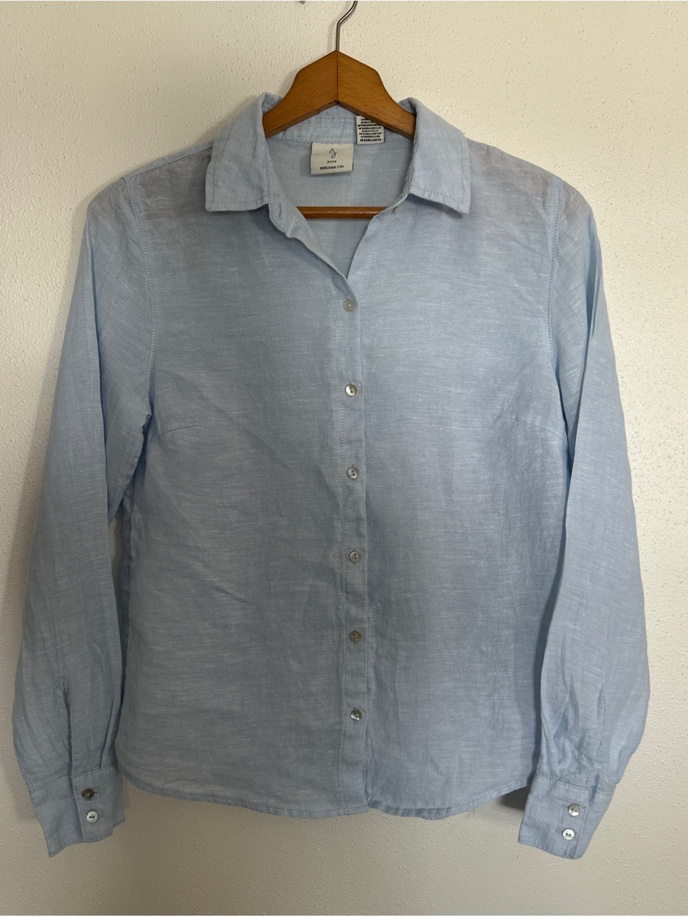 Joie 100% Linen Light Blue Button Down Shirt Top XS